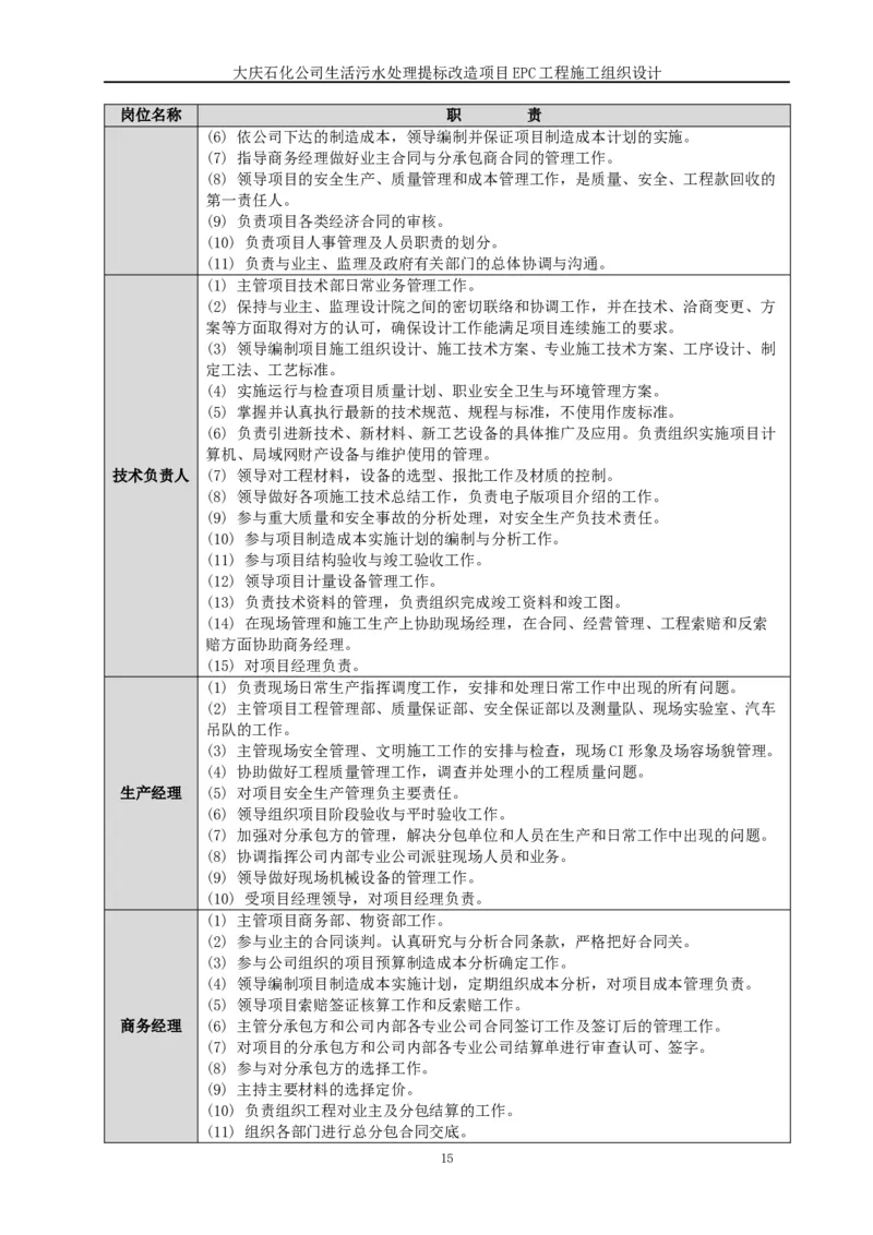 施工组织设计_2021-2023年优秀施组方案_施工组织设计_施组13-大庆石化公司生活污水处理提标改造项目EPC施工组织设计_2、正文