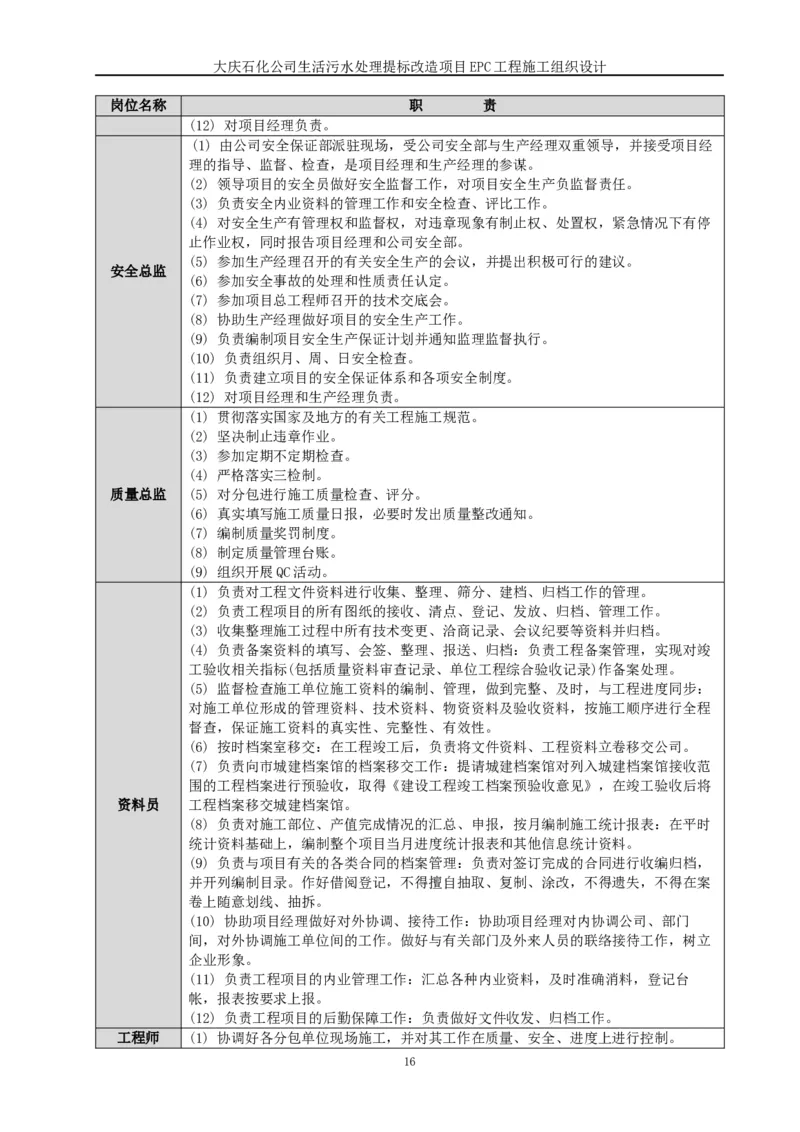 施工组织设计_2021-2023年优秀施组方案_施工组织设计_施组13-大庆石化公司生活污水处理提标改造项目EPC施工组织设计_2、正文