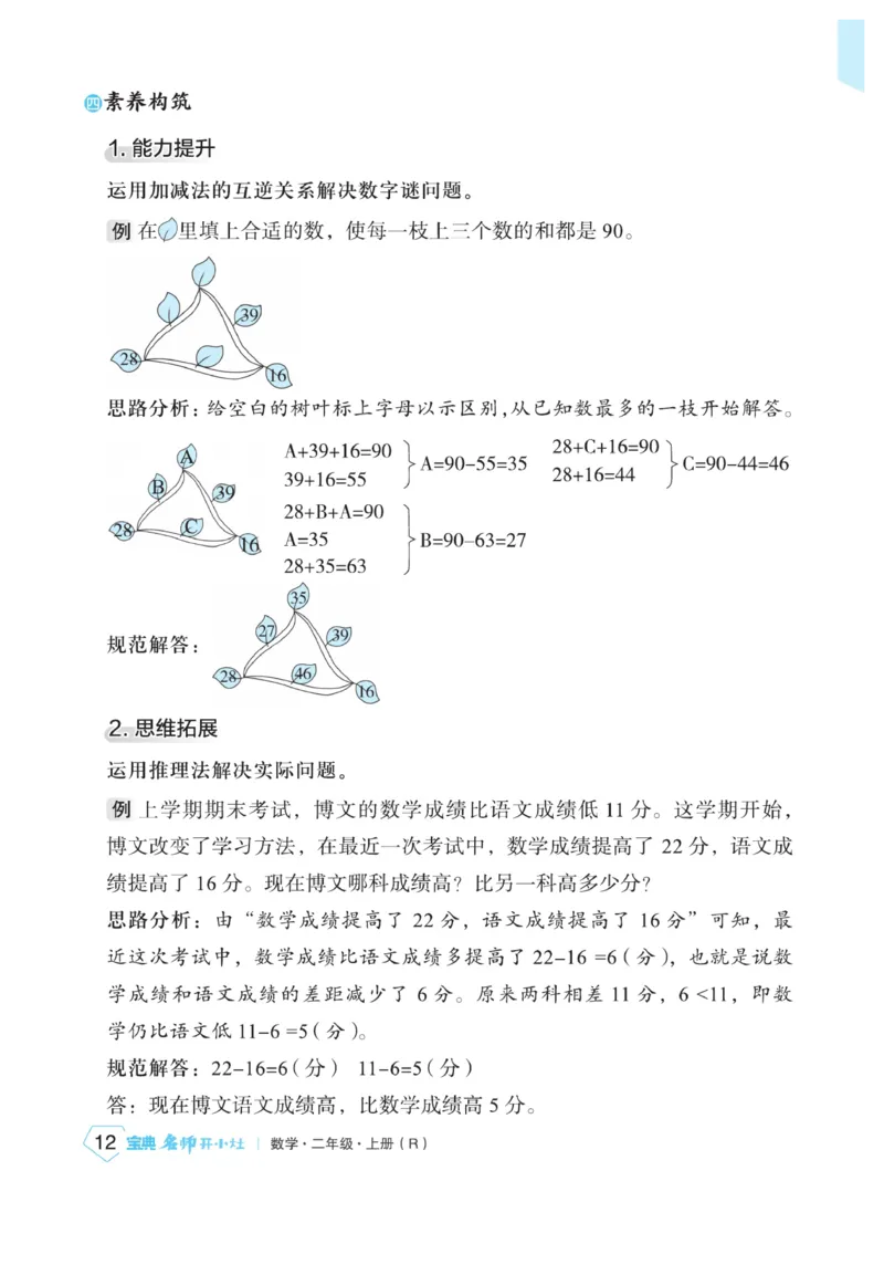 《宝典训练》名师开小灶-数学2年级上册（RJ）_二年级上下册资料_小学二年级学习资料-25年更新版_2-03、小学二年级数学上册_2-3-2、练习题、作业、试题、试卷_人教版_电子册类