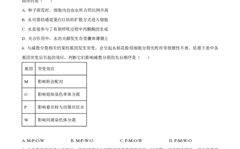 2024年高考生物试卷（江西）（空白卷）_生物历年高考真题_新&middot;PDF版2008-2025&middot;高考生物真题_生物（按年份分类）2008-2025_2024&middot;高考生物真题