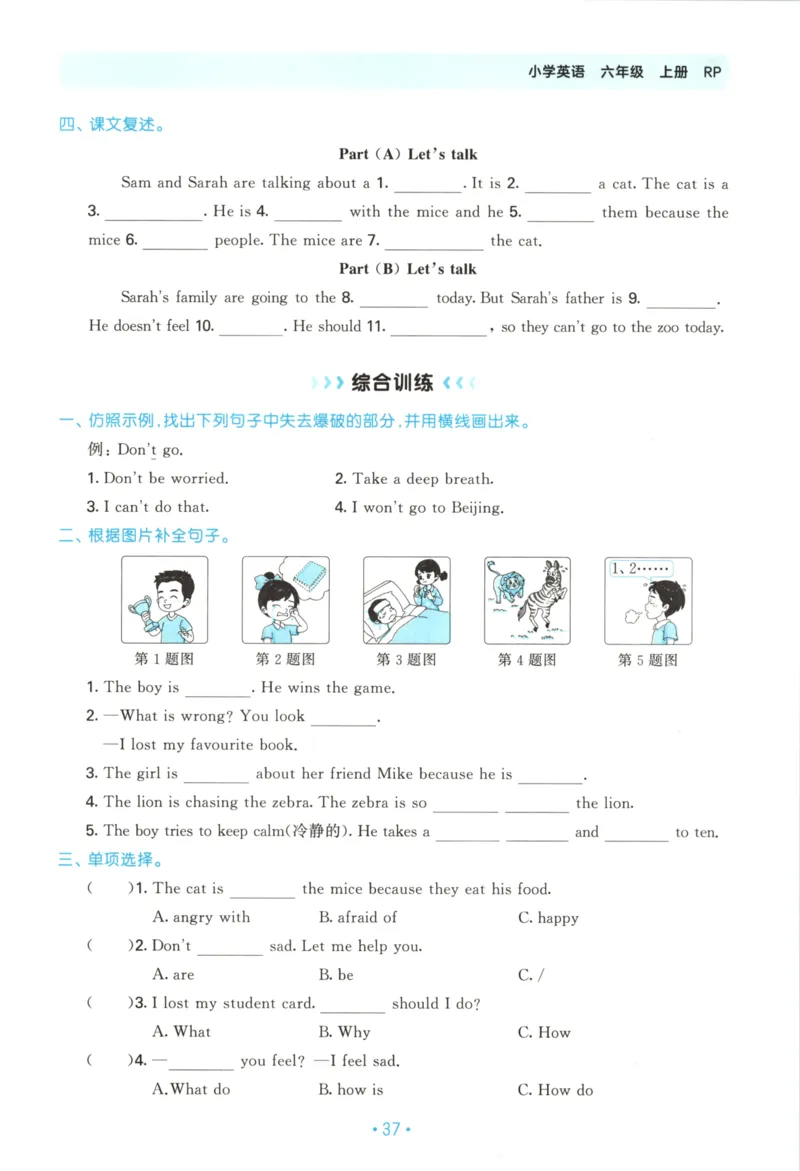 2025秋53单元归类复习英语6上RP_25秋小学语数英习题试卷_英语_人教版_53单元归类复习完整版英语pep25年上册