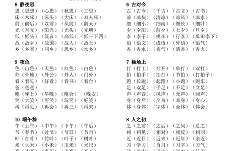 新版小学一年级下册语文组词_一年级语文下册（统编版）_老课标资料_一下语文含教学视频_第一套_009-试题试卷word版可下载打印_部编一年级期末复习和试卷