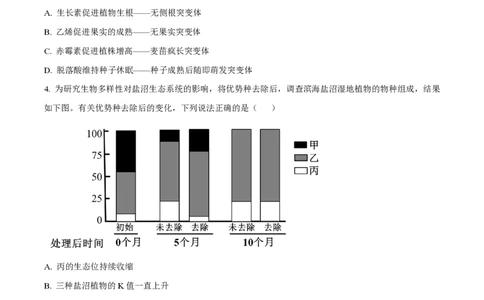 2024年高考生物试卷（天津）（空白卷）_生物历年高考真题_新&middot;PDF版2008-2025&middot;高考生物真题_生物（按年份分类）2008-2025_2024&middot;高考生物真题