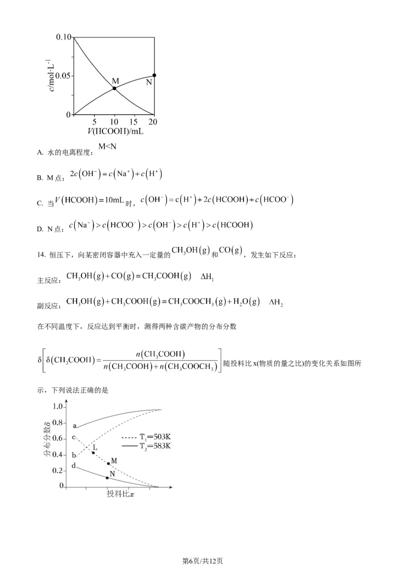 2024年高考化学试卷（湖南）（空白卷）_历年高考真题合集_化学历年高考真题_新&middot;Word版2008-2025&middot;高考化学真题_化学（按年份分类）2008-2025_2024&middot;高考化学真题