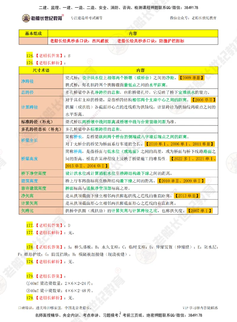 04老船长一建公路&mdash;&mdash;点题强化直播04-答案_2026年一级建造师_2026年一建公路_2025年一建公路SVIP_04-冲刺串讲✿考点强化✿小灶集训_21-公路《点题强化班》老船长JQ推荐_讲义