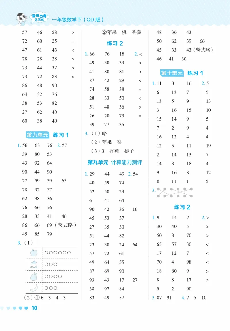 《星级口算天天练》23春数学1年级下册（54QD）_一年级上下册资料_小学一年级学习资料-25年更新版_1-04、小学一年级数学下册_1-4-2、练习题、作业、试题、试卷_青岛54版_电子册类