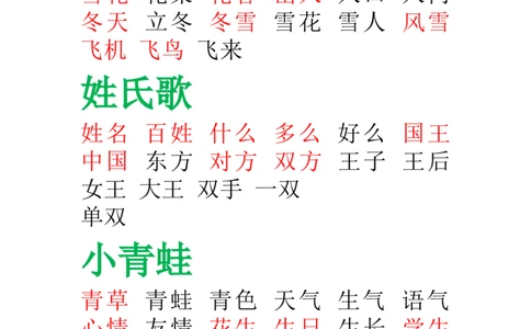 部编版-一年级语文下册-田字格组词_一年级语文下册（统编版）_老课标资料_一下语文含教学视频_第一套_009-试题试卷word版可下载打印_总复习资料