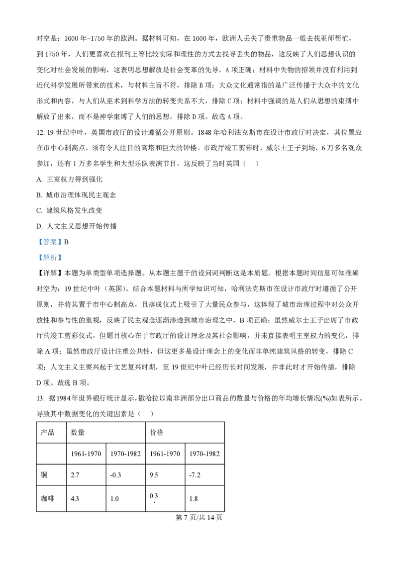2024年高考历史试卷（海南）（解析卷）_历史历年高考真题_新&middot;PDF版2008-2025&middot;高考历史真题_历史（按年份分类）2008-2025_2024&middot;历史高考真题
