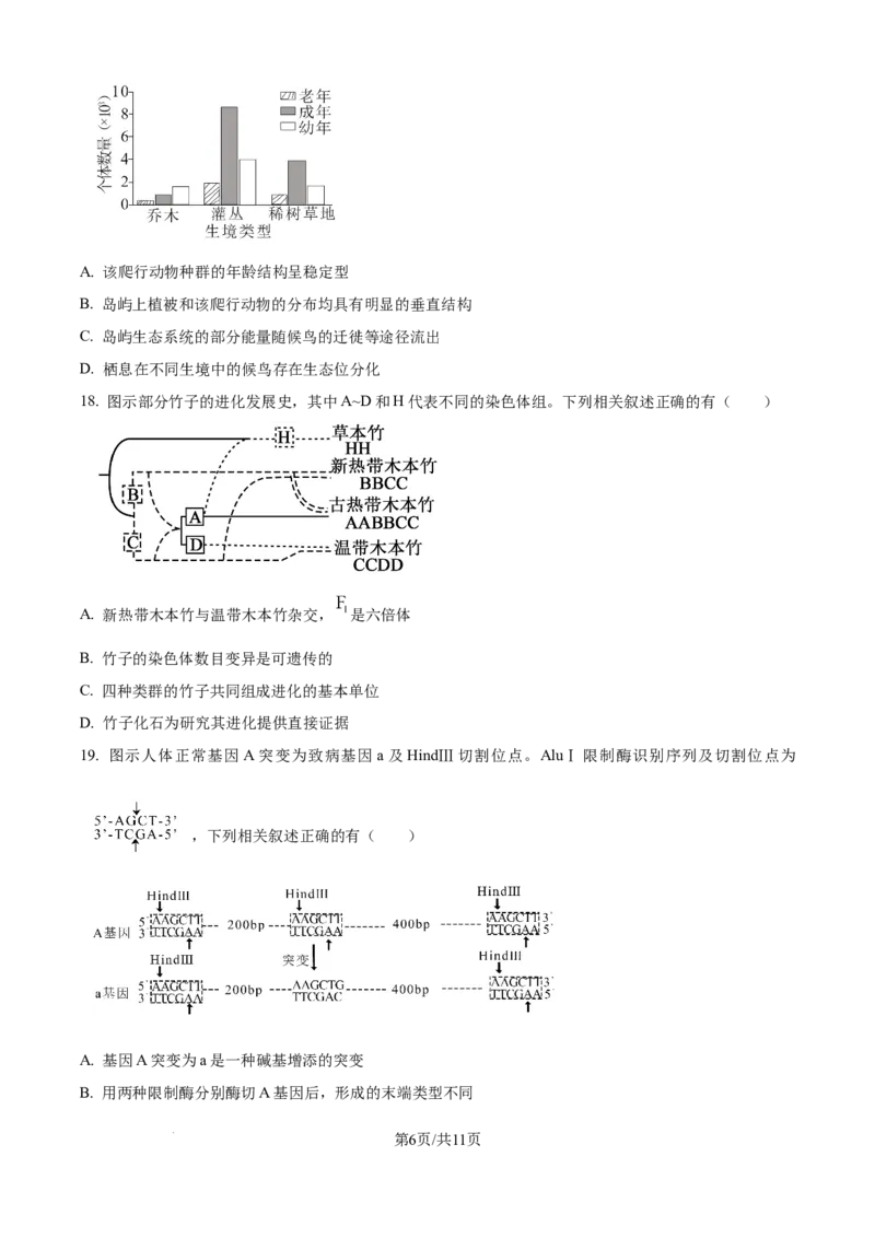 2025年高考生物试卷（江苏卷）（空白卷）_生物历年高考真题_新&middot;Word版2008-2025&middot;高考生物真题_生物（按年份分类）2008-2025_2025&middot;高考生物真题