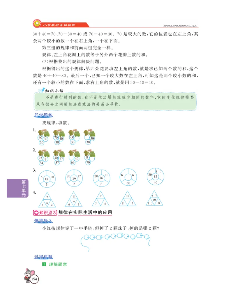 《教材全解精析》数学1年级下册（RJ）_一年级上下册资料_小学一年级学习资料-25年更新版_1-04、小学一年级数学下册_1-4-2、练习题、作业、试题、试卷_人教版_电子册
