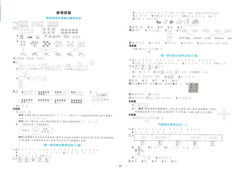 2025秋《阳光同学全优好卷》数学1上SJ_25秋小学语数英习题试卷_数学_苏教版_数学《阳光同学全优好卷》苏教25秋(1)
