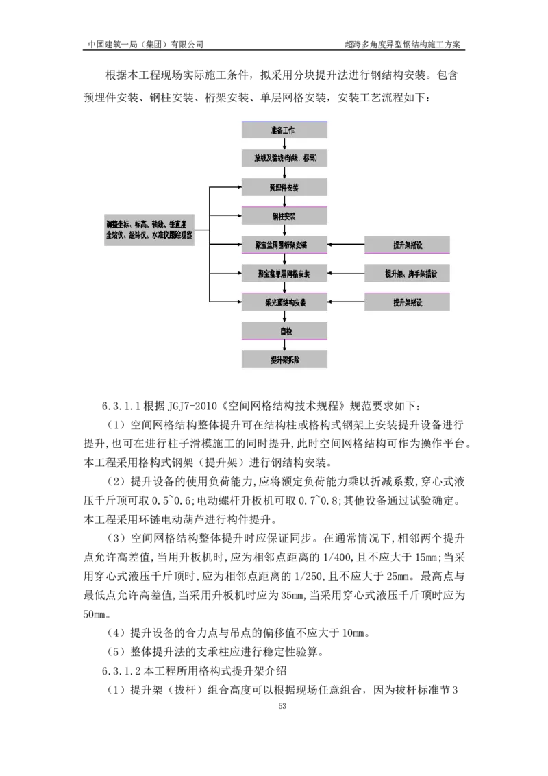 超跨多角度异型钢结构施工方案（上报版）_2021-2023年优秀施组方案_施工方案_方案41-哈尔滨金融中心超跨多角度异型钢结构施工方案_1、施工方案