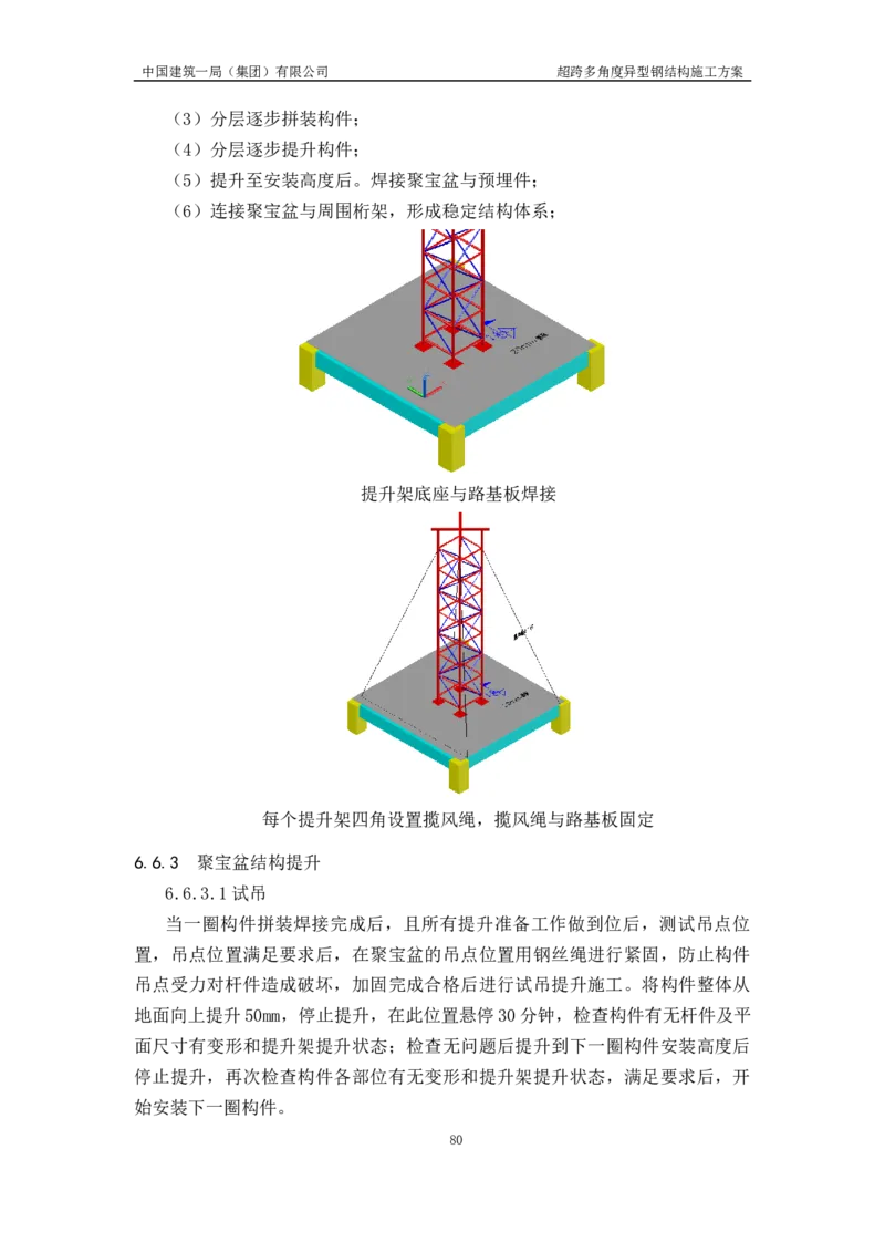 超跨多角度异型钢结构施工方案（上报版）_2021-2023年优秀施组方案_施工方案_方案41-哈尔滨金融中心超跨多角度异型钢结构施工方案_1、施工方案