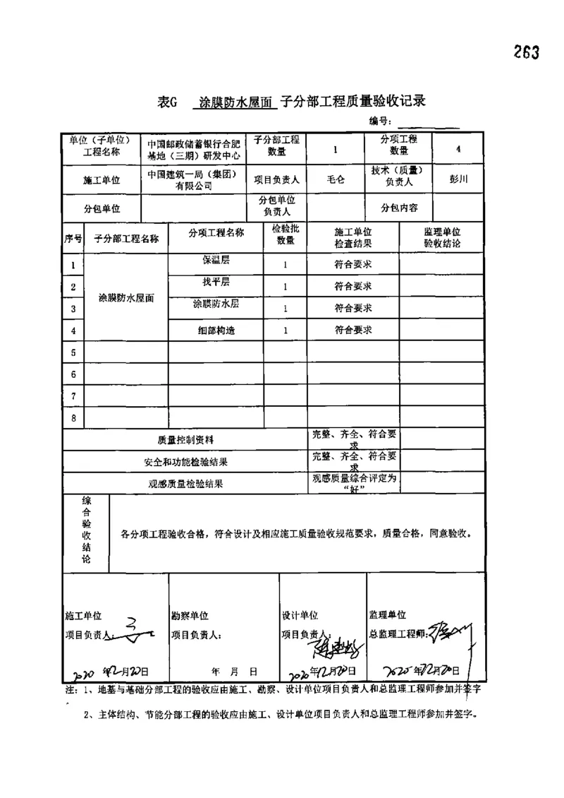 研发中心-分部子分部验收记录_2021-2023年优秀施组方案_施工组织设计_施组18-中国邮政储蓄银行合肥基地（三期）施工组织设计_3-单位工程、分部工程验收记录
