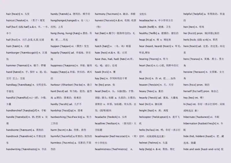 英语92高中英语词汇3500词&mdash;带音标（英译汉默写版）_S054高中英语备考必备学习资料包