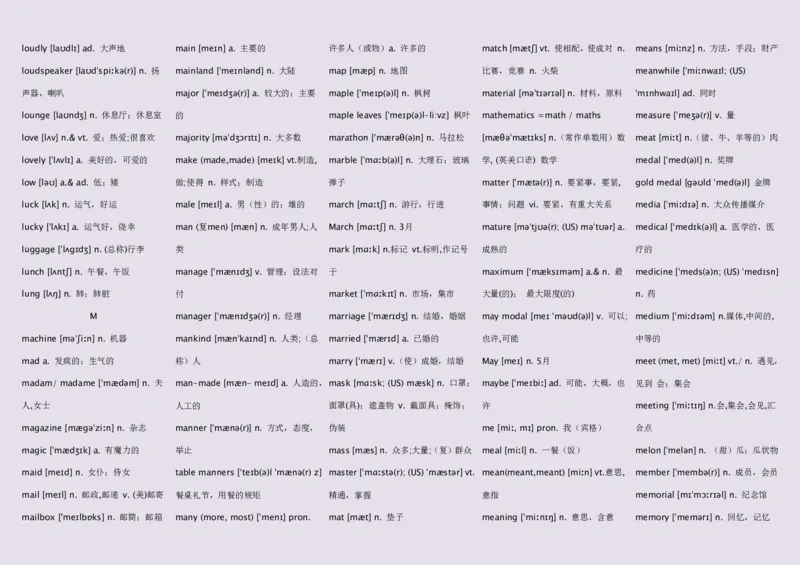 英语92高中英语词汇3500词&mdash;带音标（英译汉默写版）_S054高中英语备考必备学习资料包