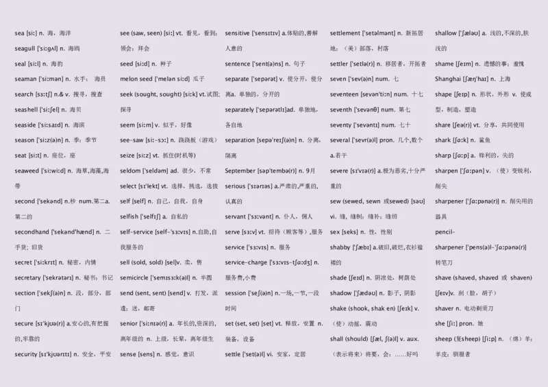 英语92高中英语词汇3500词&mdash;带音标（英译汉默写版）_S054高中英语备考必备学习资料包