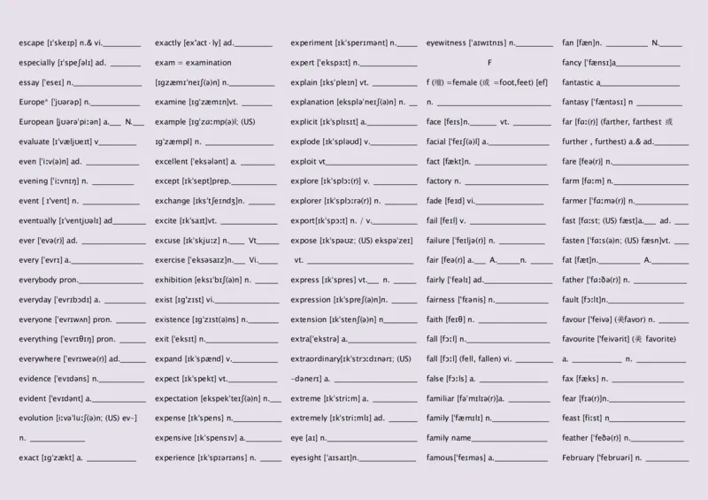 英语92高中英语词汇3500词&mdash;带音标（英译汉默写版）_S054高中英语备考必备学习资料包