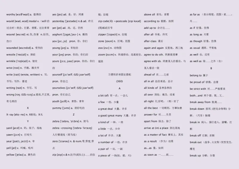 英语92高中英语词汇3500词&mdash;带音标（英译汉默写版）_S054高中英语备考必备学习资料包