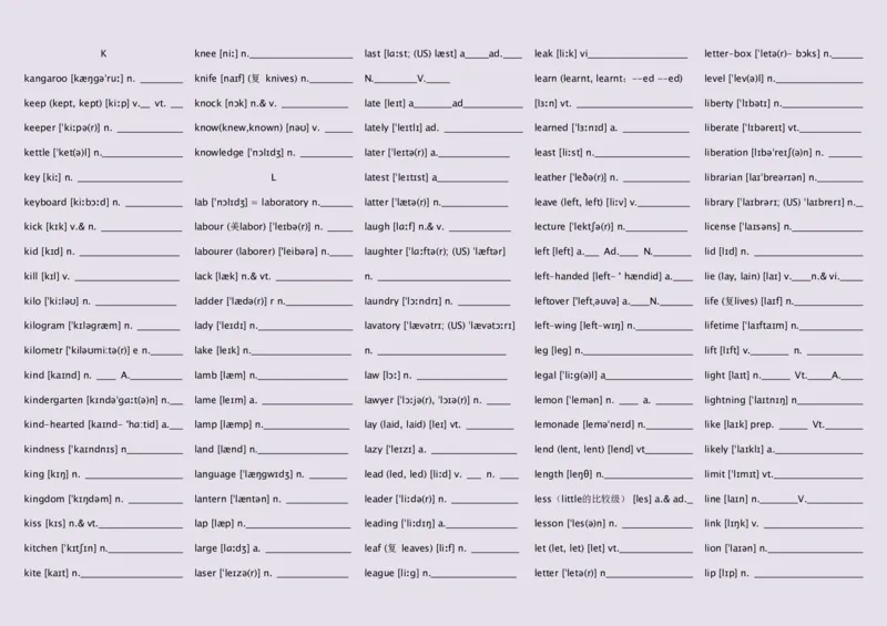 英语92高中英语词汇3500词&mdash;带音标（英译汉默写版）_S054高中英语备考必备学习资料包