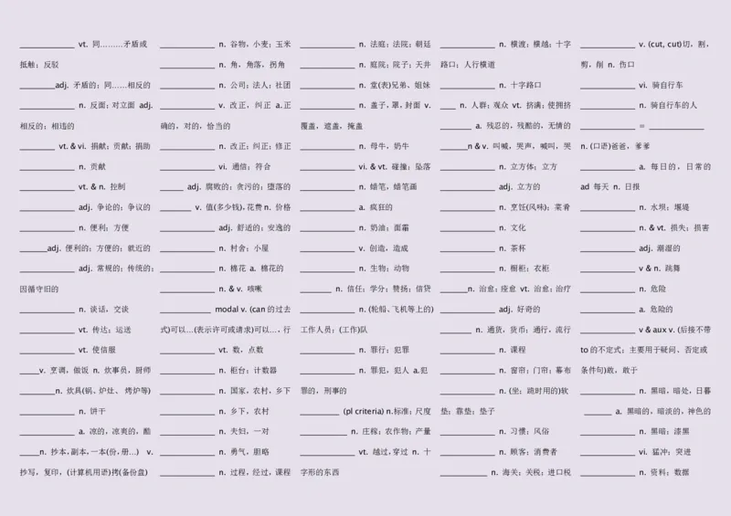 英语92高中英语词汇3500词&mdash;带音标（英译汉默写版）_S054高中英语备考必备学习资料包