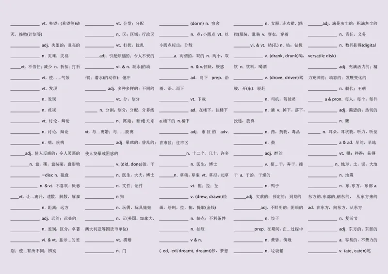 英语92高中英语词汇3500词&mdash;带音标（英译汉默写版）_S054高中英语备考必备学习资料包