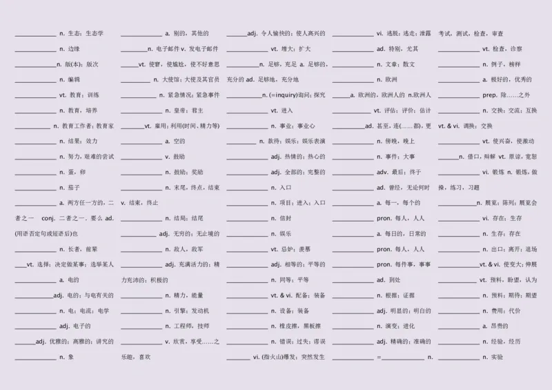英语92高中英语词汇3500词&mdash;带音标（英译汉默写版）_S054高中英语备考必备学习资料包