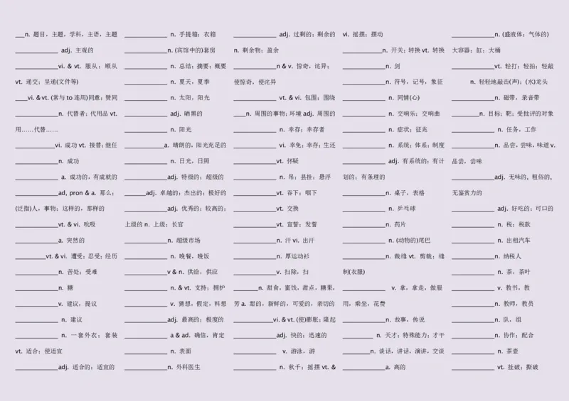 英语92高中英语词汇3500词&mdash;带音标（英译汉默写版）_S054高中英语备考必备学习资料包