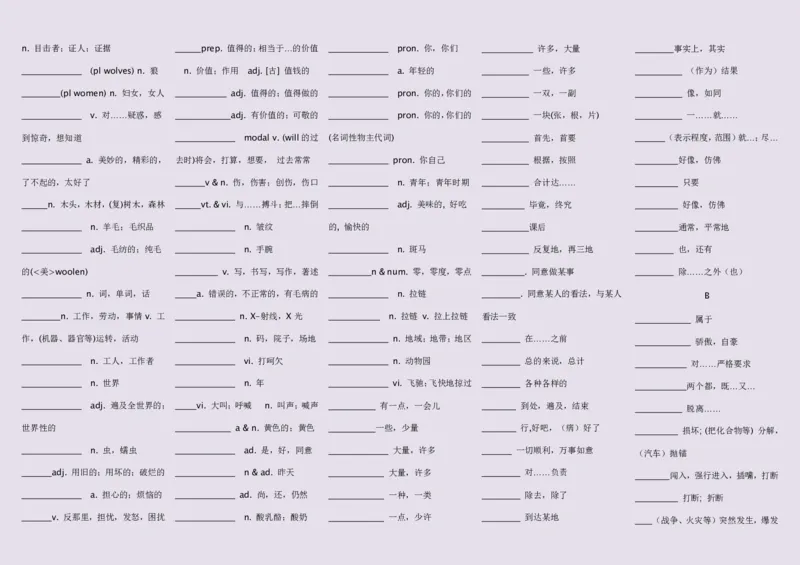 英语92高中英语词汇3500词&mdash;带音标（英译汉默写版）_S054高中英语备考必备学习资料包