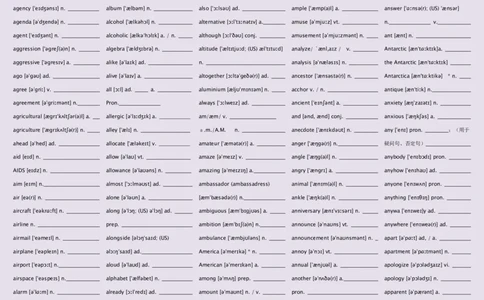 英语92高中英语词汇3500词&mdash;带音标（英译汉默写版）_S054高中英语备考必备学习资料包