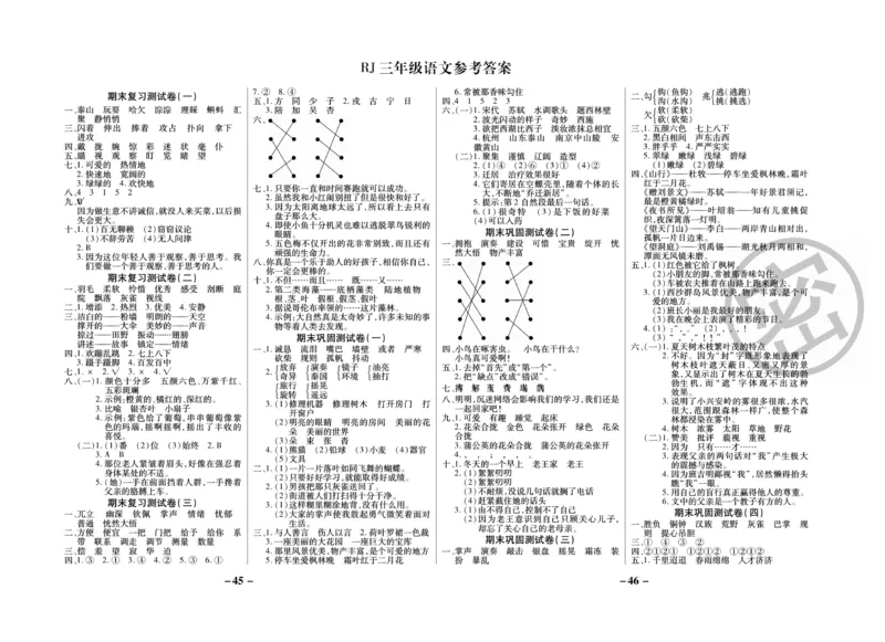 《名师选优期末大冲刺》语文3年级上册（RJ）_三年级上下册资料_小学三年级学习资料-25年更新版_3-01、小学三年级语文上册_3-1-2、练习题、作业、试题、试卷_电子册类