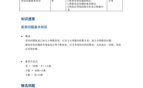 《应用题》经典差倍问题基本知识-0星题（含解析）全国通用版_小学数学母题大全一二三四五六年级上下册一题多解题母题解_《经典应用题》（含详解）