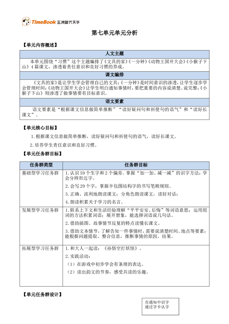 第七单元单元分析_一年级语文下册（统编版）_老课标资料_一年级下册全套课件资料_7.第七单元_单元导引