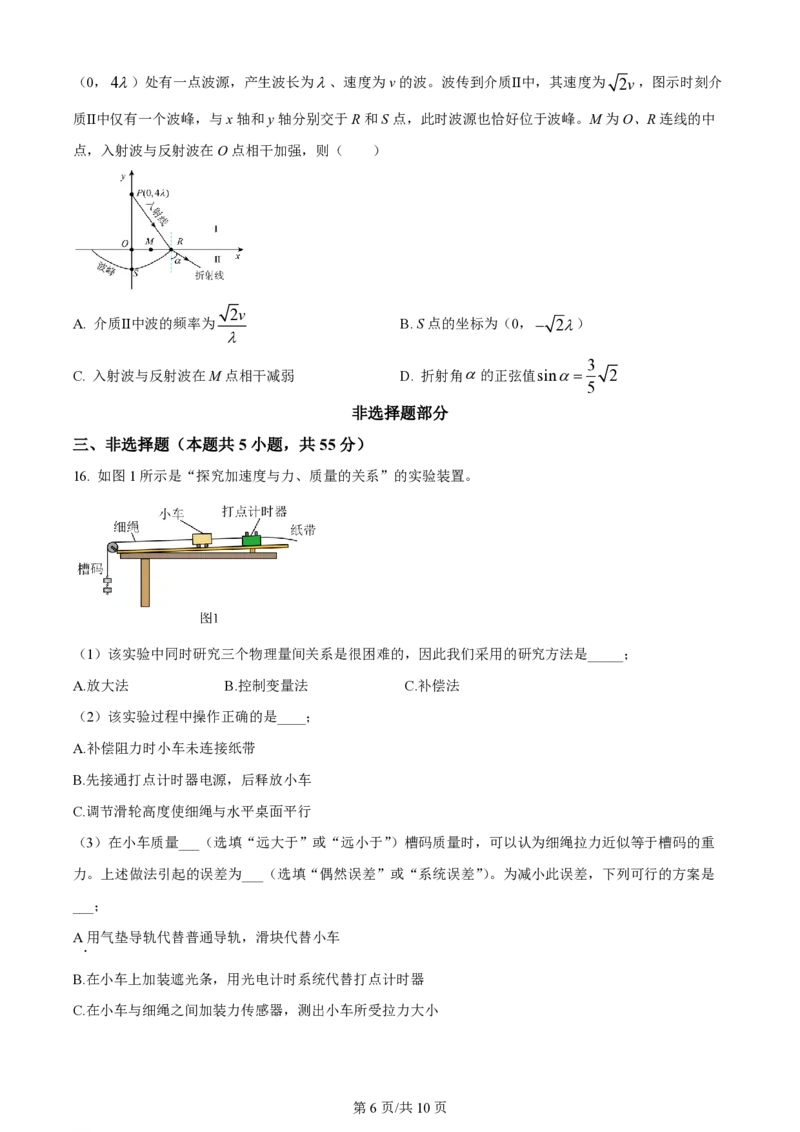 2024年高考物理试卷（浙江）（1月）（空白卷）_物理历年高考真题_新&middot;PDF版2008-2025&middot;高考物理真题_物理（按年份分类）2008-2025_2024&middot;高考物理真题