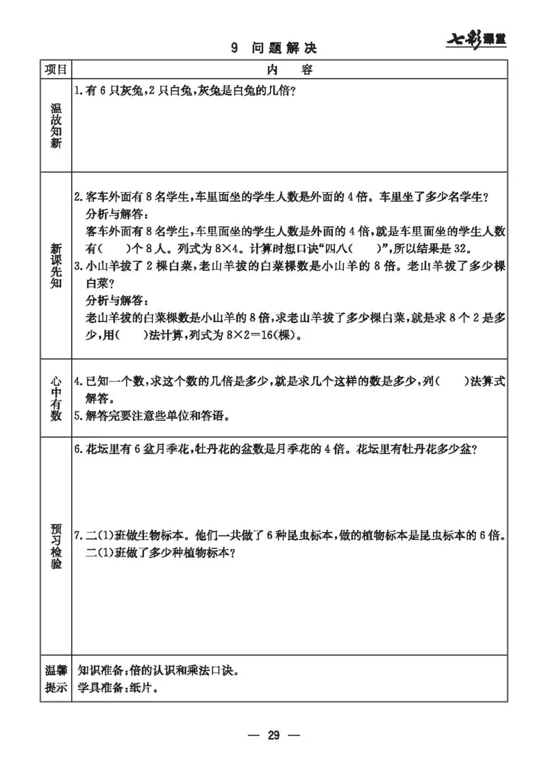 《七彩课堂》预习卡-数学2年级上册（JJ）_二年级上下册资料_小学二年级学习资料-25年更新版_2-03、小学二年级数学上册_2-3-2、练习题、作业、试题、试卷_冀教版_电子册类