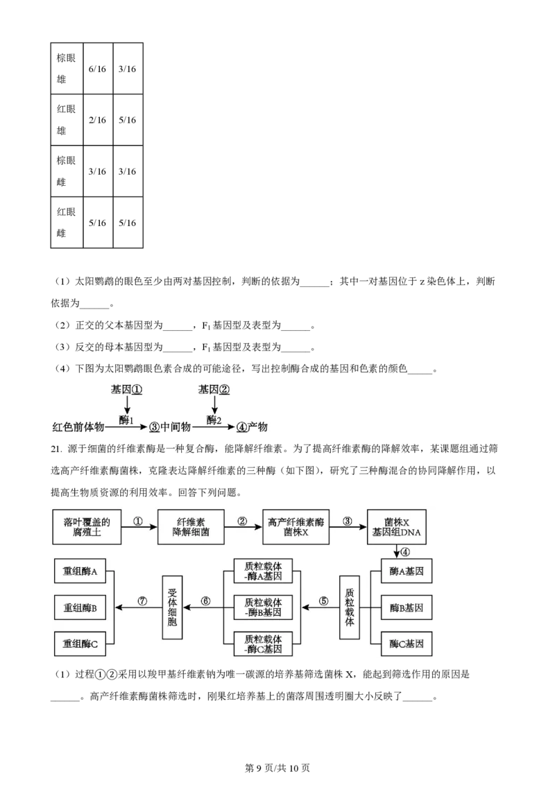 2024年高考生物试卷（甘肃）（空白卷）_生物历年高考真题_新&middot;PDF版2008-2025&middot;高考生物真题_生物（按年份分类）2008-2025_2024&middot;高考生物真题