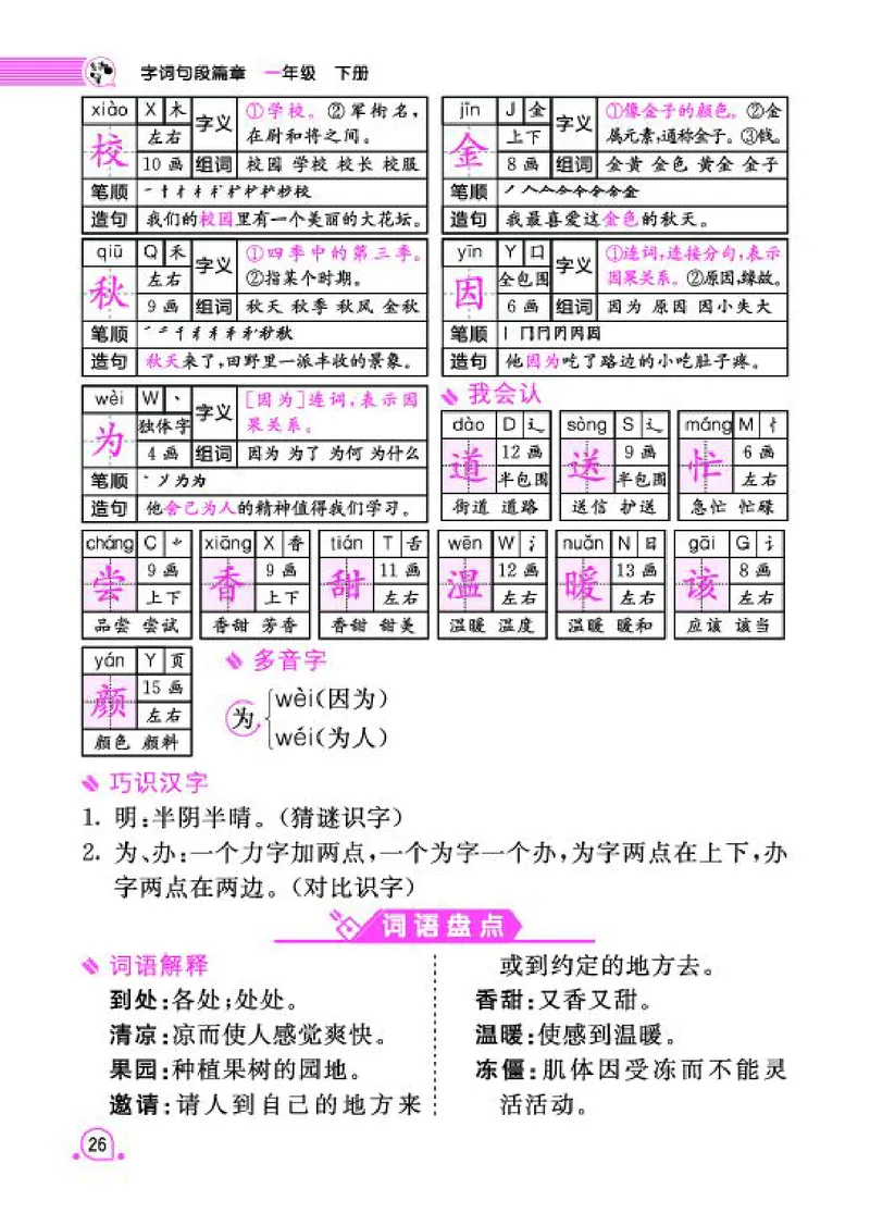 《字词句段篇章》语文1年级下册（RJ）_一年级上下册资料_小学一年级学习资料-25年更新版_1-02、小学一年级语文下册_3-6-2-2、练习题、作业、专项、试卷_部编（人教）版_电子册类