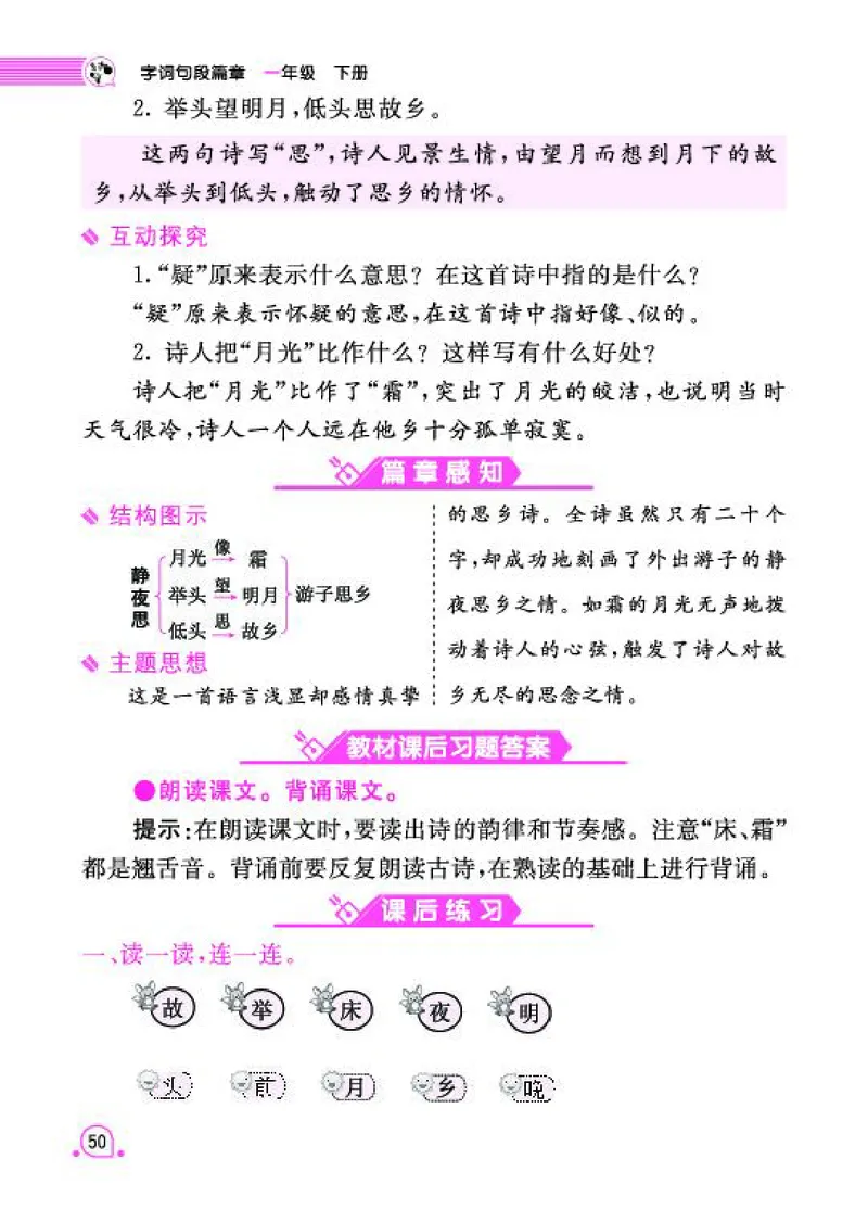 《字词句段篇章》语文1年级下册（RJ）_一年级上下册资料_小学一年级学习资料-25年更新版_1-02、小学一年级语文下册_3-6-2-2、练习题、作业、专项、试卷_部编（人教）版_电子册类