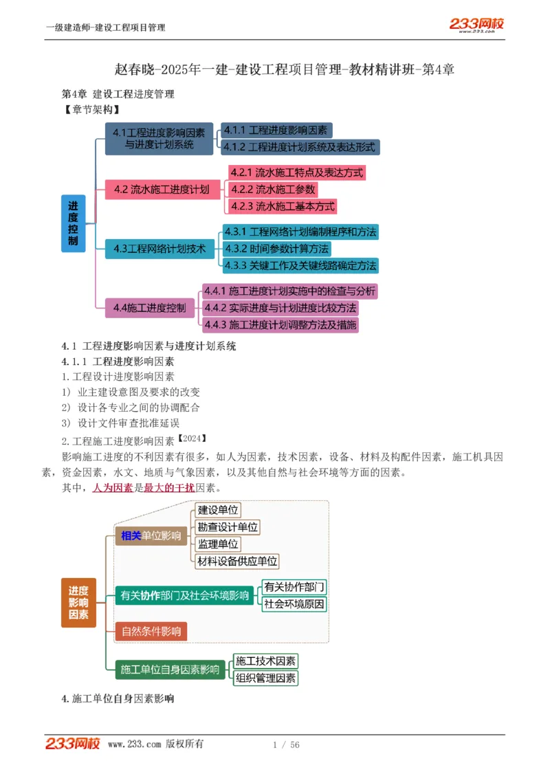 赵春晓-2025年一建-建设工程项目管理-教材精讲班-第4章8936_133842539500228374_310043_2026年一级建造师_2026年一建管理_2025年一建管理SVIP_02-基础精讲✿高端面授✿深度强化_赵春晓_讲义