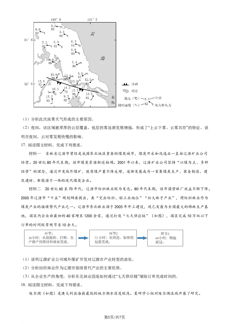2024年高考地理试卷（山东）（空白卷）_地理历年高考真题_新&middot;Word版2008-2025&middot;高考地理真题_地理（按年份分类）2008-2025_2024&middot;地理高考真题