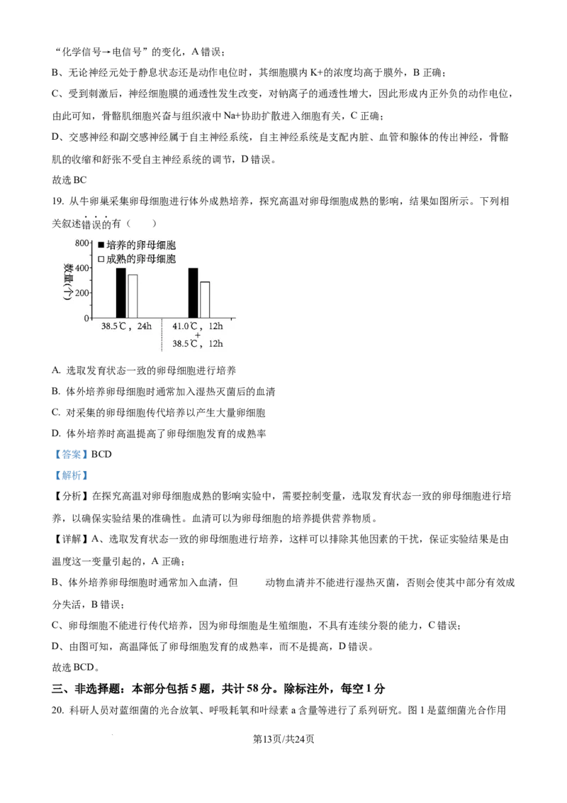 2024年高考生物试卷（江苏）（解析卷）_生物历年高考真题_新&middot;Word版2008-2025&middot;高考生物真题_生物（按年份分类）2008-2025_2024&middot;高考生物真题