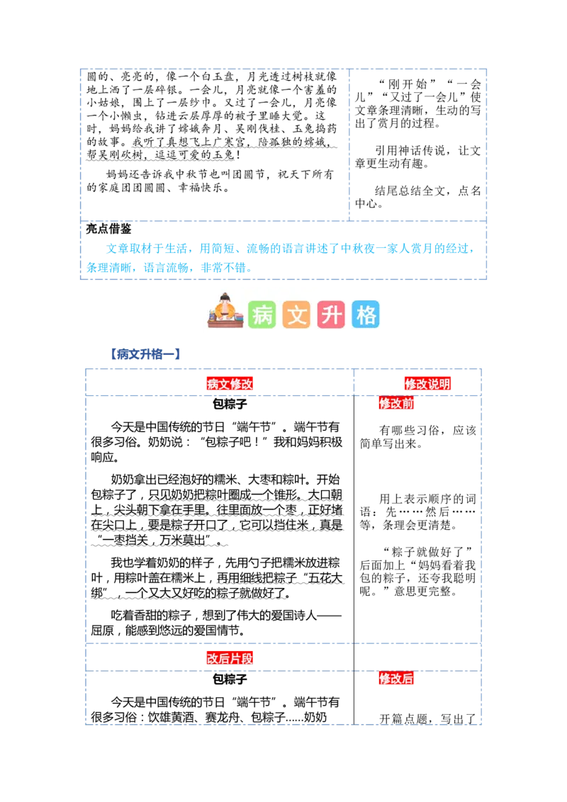 第七单元习作：儿童生活（范文点评）（统编版）_一年级语文上册（统编版）_单元写作能力提升_老课标