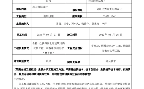 附件二：2022年度施工组织设计、施工方案编制技能竞赛申报表（宜昌施组）(1)_2021-2023年优秀施组方案_施工组织设计_施组04-宜昌三峡机场航站楼工程施工组织设计