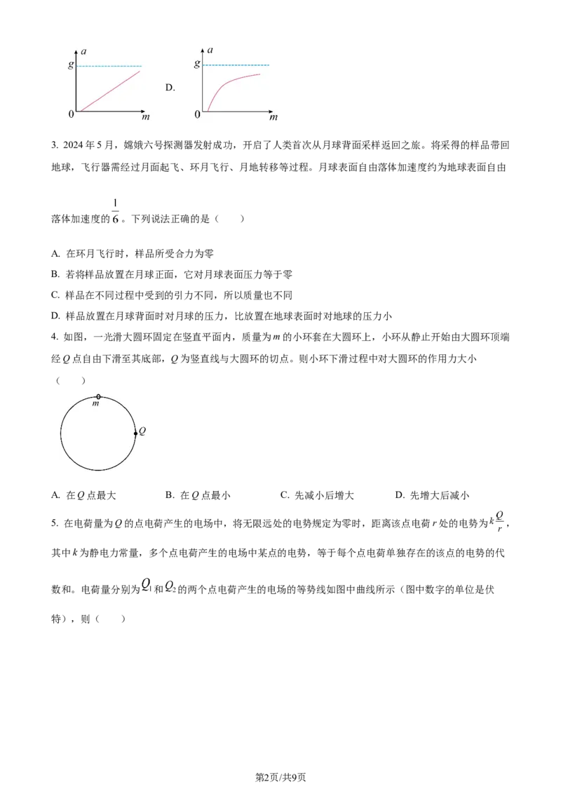 2024年高考物理试卷（全国甲卷）（空白卷）_物理历年高考真题_新&middot;Word版2008-2025&middot;高考物理真题_物理（按年份分类）2008-2025_2024&middot;高考物理真题