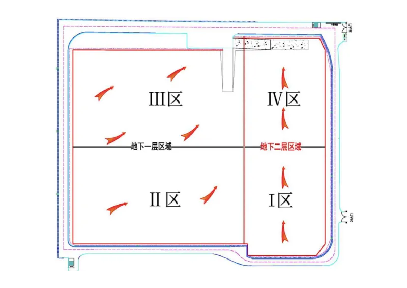 附图6-2土方开挖阶段施工部署_2021-2023年优秀施组方案_施工组织设计_曲江电竞产业园--场馆区项目施工组织设计_1.施工组织设计_附表附图