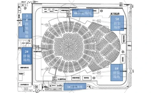 附图6-3钢结构拼装场地示意图_2021-2023年优秀施组方案_施工组织设计_曲江电竞产业园--场馆区项目施工组织设计_1.施工组织设计_附表附图