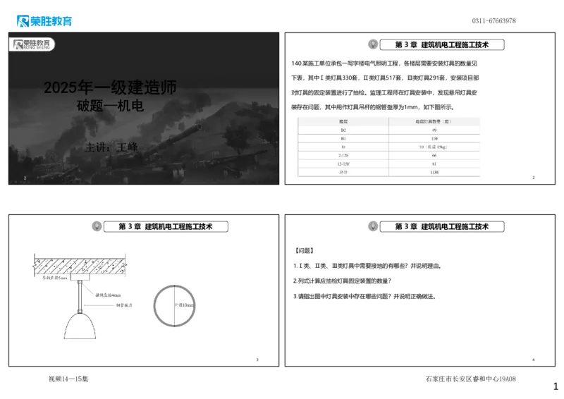 视频14&mdash;15集2025一建机电实务破题第140&mdash;151题（可打印版）_2026年一级建造师_2026年一建机电_2025年一建机电SVIP_03-习题精析✿实战特训✿模考通关_讲义