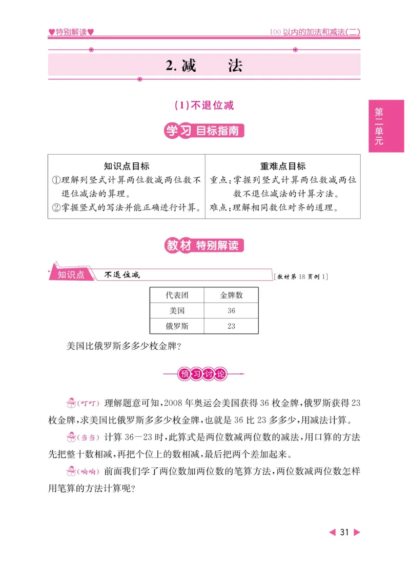 《小学教材特别解读》数学2年级上册（RJ）_二年级上下册资料_小学二年级学习资料-25年更新版_2-03、小学二年级数学上册_2-3-2、练习题、作业、试题、试卷_人教版_电子册类
