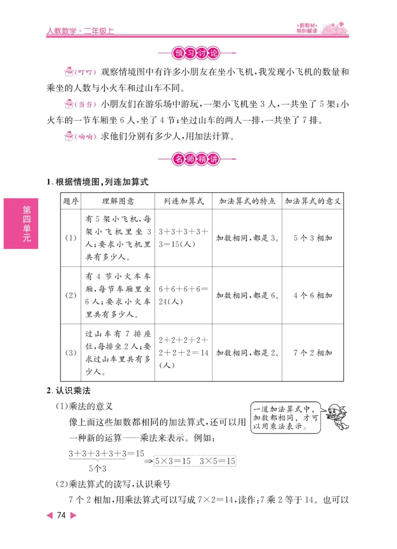 《小学教材特别解读》数学2年级上册（RJ）_二年级上下册资料_小学二年级学习资料-25年更新版_2-03、小学二年级数学上册_2-3-2、练习题、作业、试题、试卷_人教版_电子册类