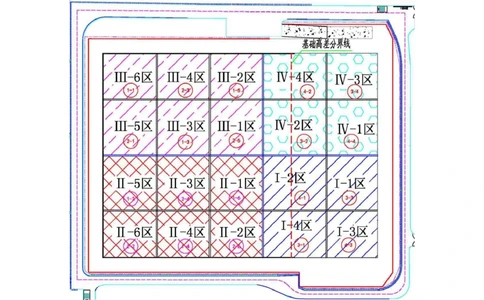 附图3-5地下结构施工阶段流水段划分_2021-2023年优秀施组方案_施工组织设计_曲江电竞产业园--场馆区项目施工组织设计_1.施工组织设计_附表附图